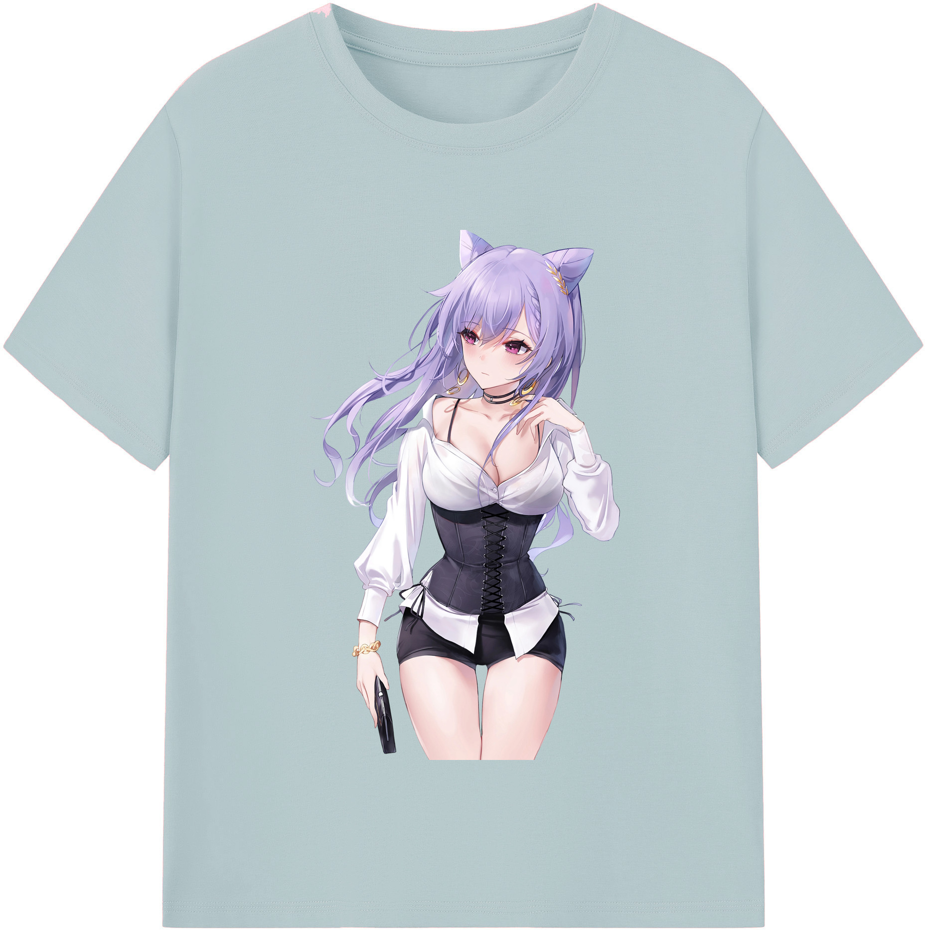 げんし神 刻晴 こくせい genshin Kokusei 綿100％半袖Tシャツ（フロントプリント）